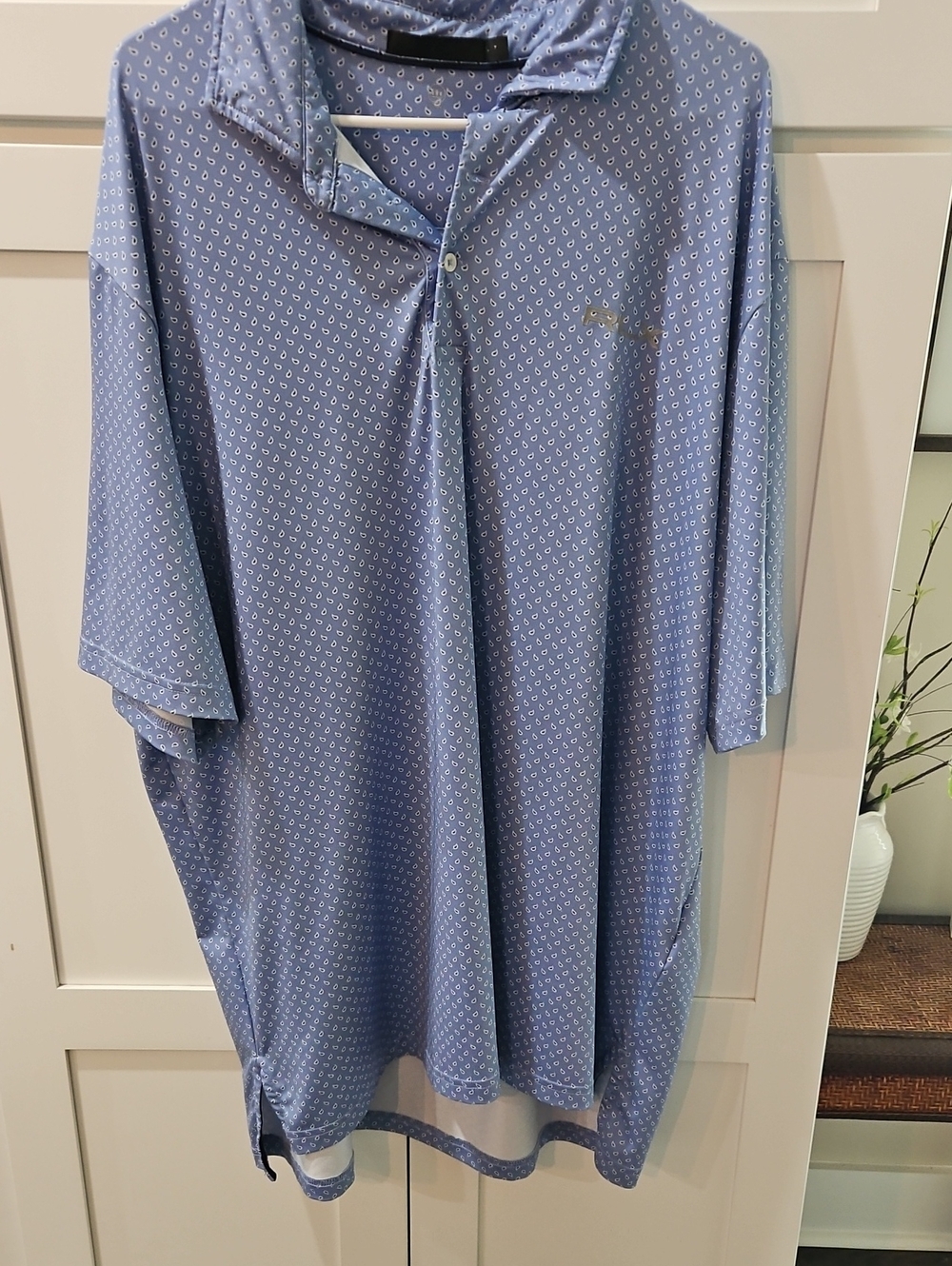 Men's Sky Blue Printed Polo Shirt Ralph Lauren Golf Xxl
